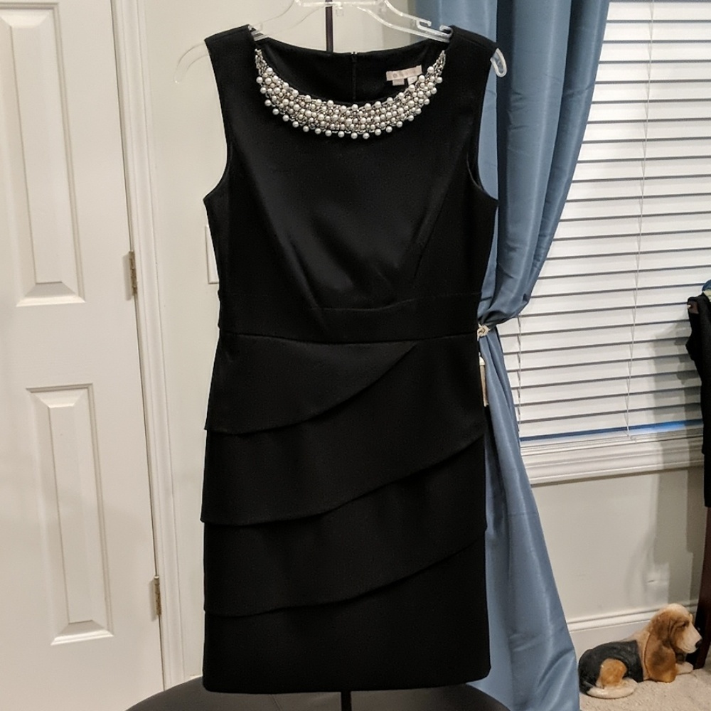 Very flattering embellished tiered dress